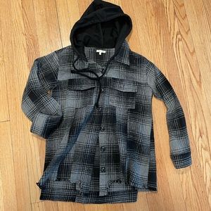 Mystree Oversized Hooded Flannel - Size S